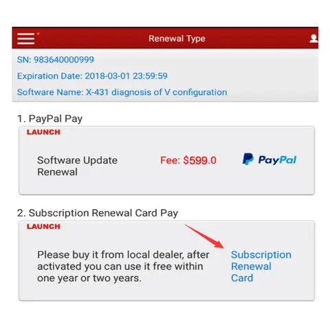 LAUNCH Renewal Pin Card Software Update 1 Year/ 2 Years for X-431 PAD V PAD 3