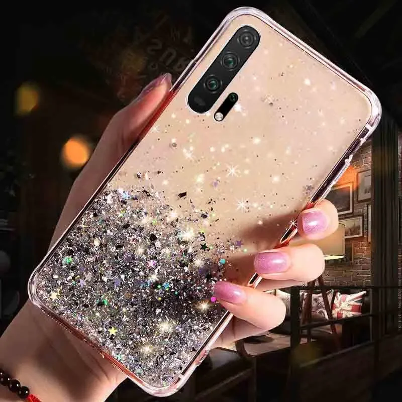 Glitter Luxury Soft Phone Case For Huawei P20 P30 P40 P50 Lite Pro For Huawei Honor10 20 30 50 V10 Lite Pro TPU Back Cover Case