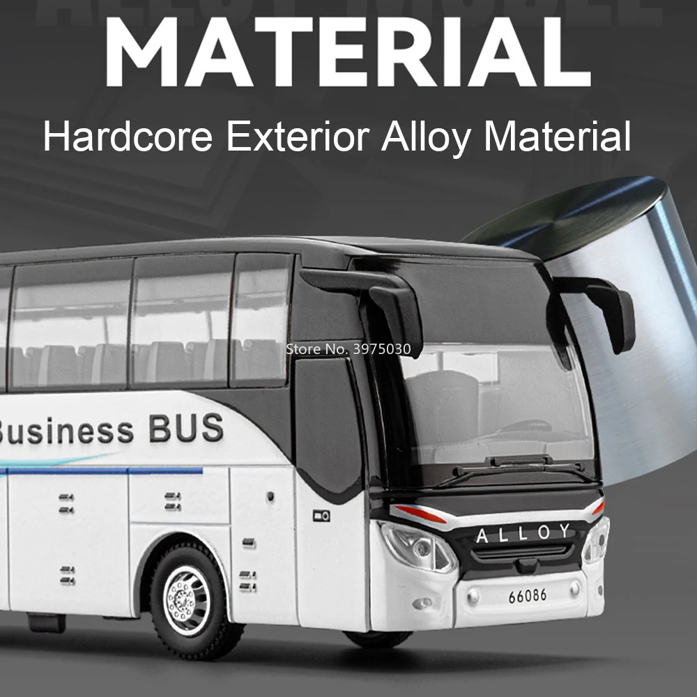 1:30 liga diecasting shuttle ônibus modelos carro de brinquedo puxar para trás com música leve em miniatura ônibus de negócios de deck único modelo ornamentos
