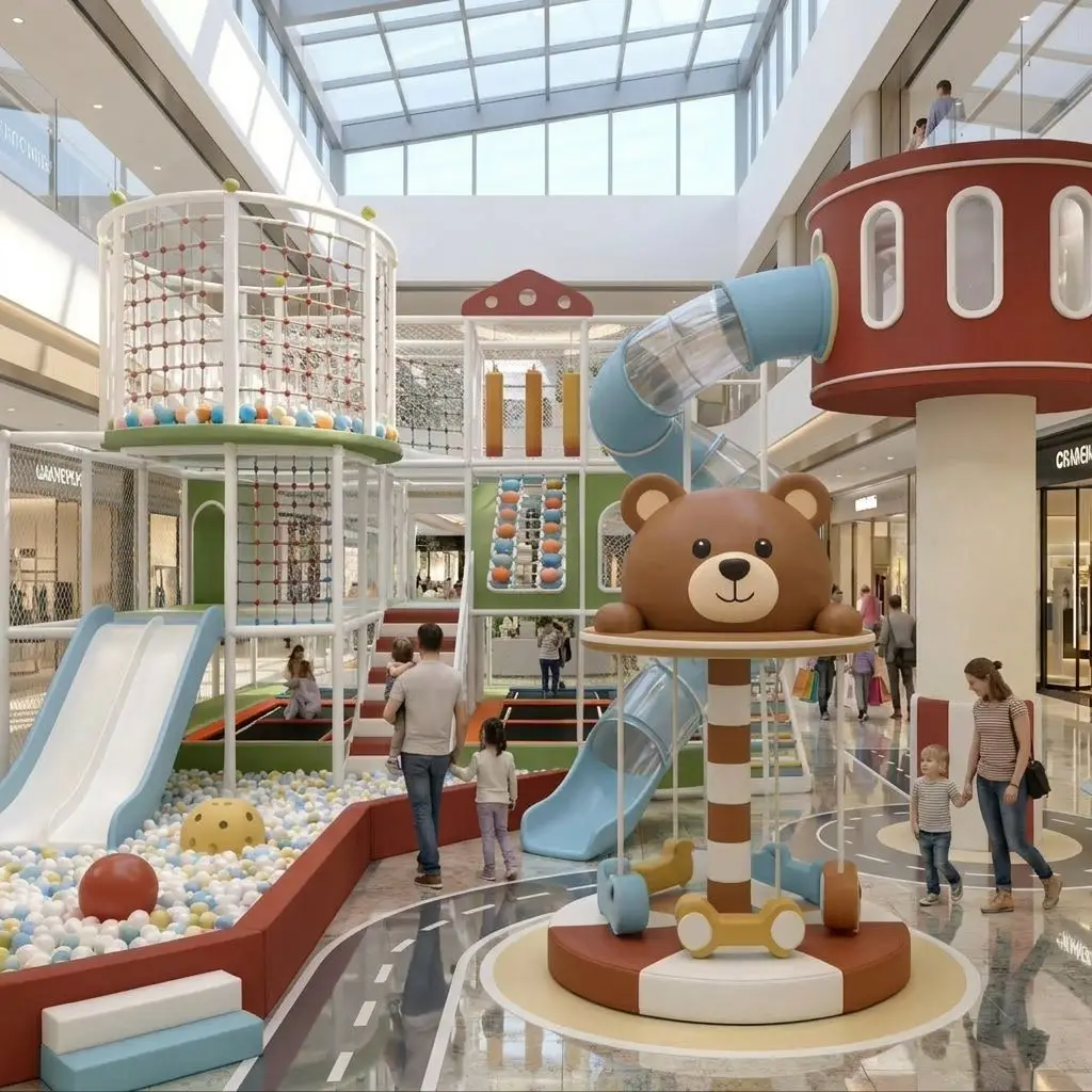 Indoor Playground for Kids, Commercial Creative Sports Play Area with Slide, Large Children's Playset, Custom Design Available