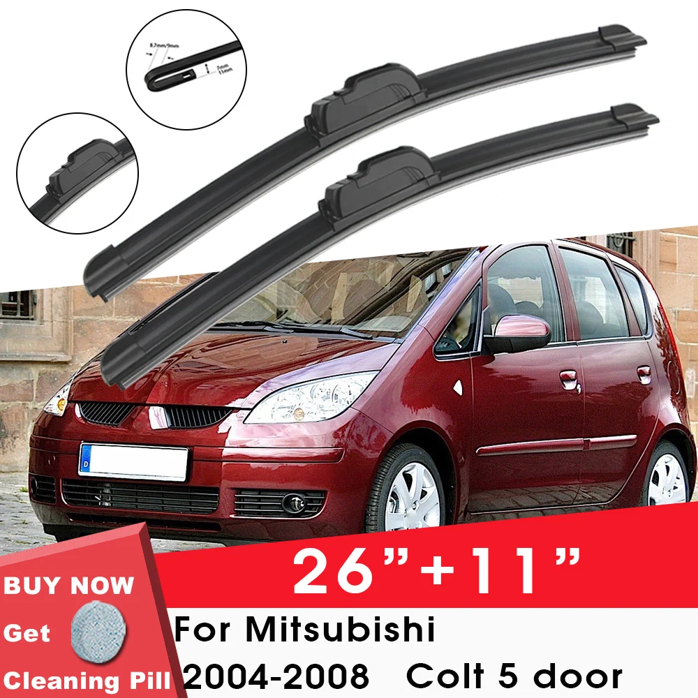 Car Blade Front Window Windshield Rubber Silicon Gel Refill Wiper For Mitsubishi Colt 5 door 2004-2008 26