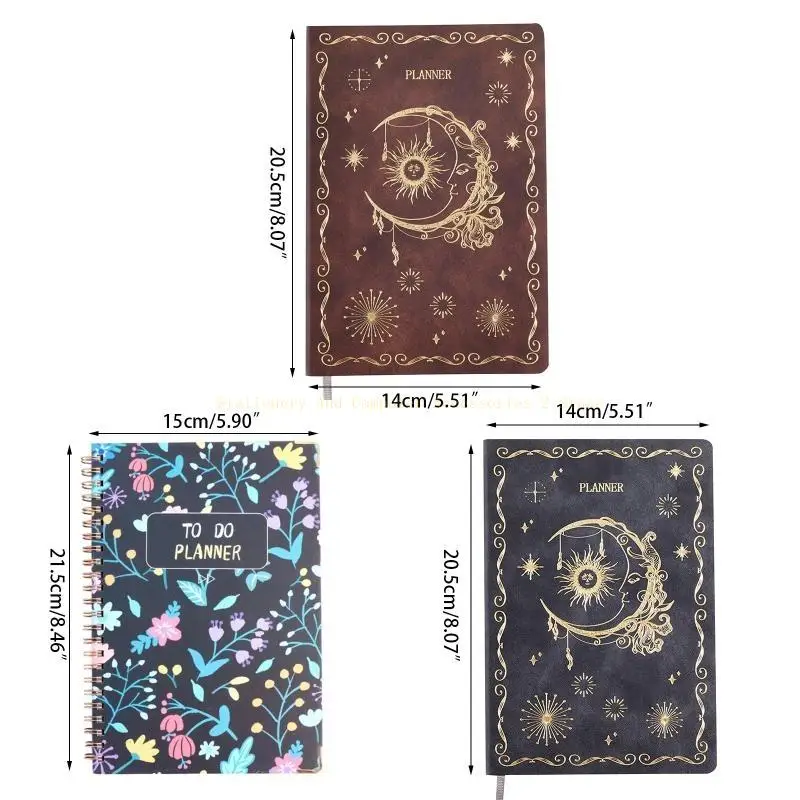 Спиральный планировщик кожаный журнал Botpad Business Notebook Daily Weekly To-Do-List