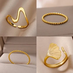 Anillos simples de acero inoxidable para mujer, joyería estética coreana, regalo de boda y cumpleaños