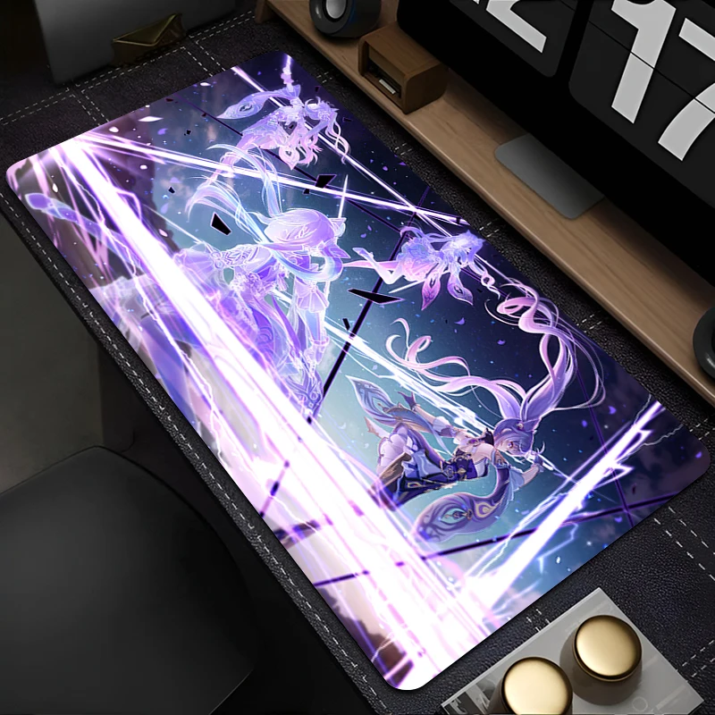 

Genshin Impact Keqing Mouse Pad Gaming Non-slip Laptop Office Mousepad 900x400 Rubber Anime Girl XXL Desk Mat Soft Table Carpet