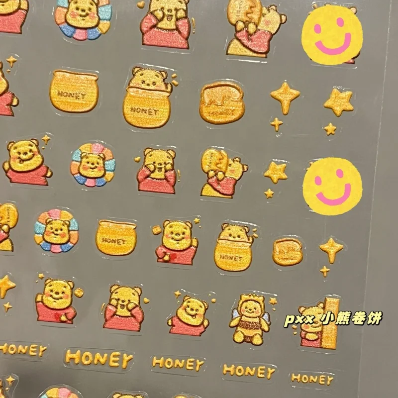 디즈니 애니메이션 만화 귀여운 위니 푸우 네일 장식 스티커 휴대 전화 쉘 워터 컵 수하물 장식 스티커