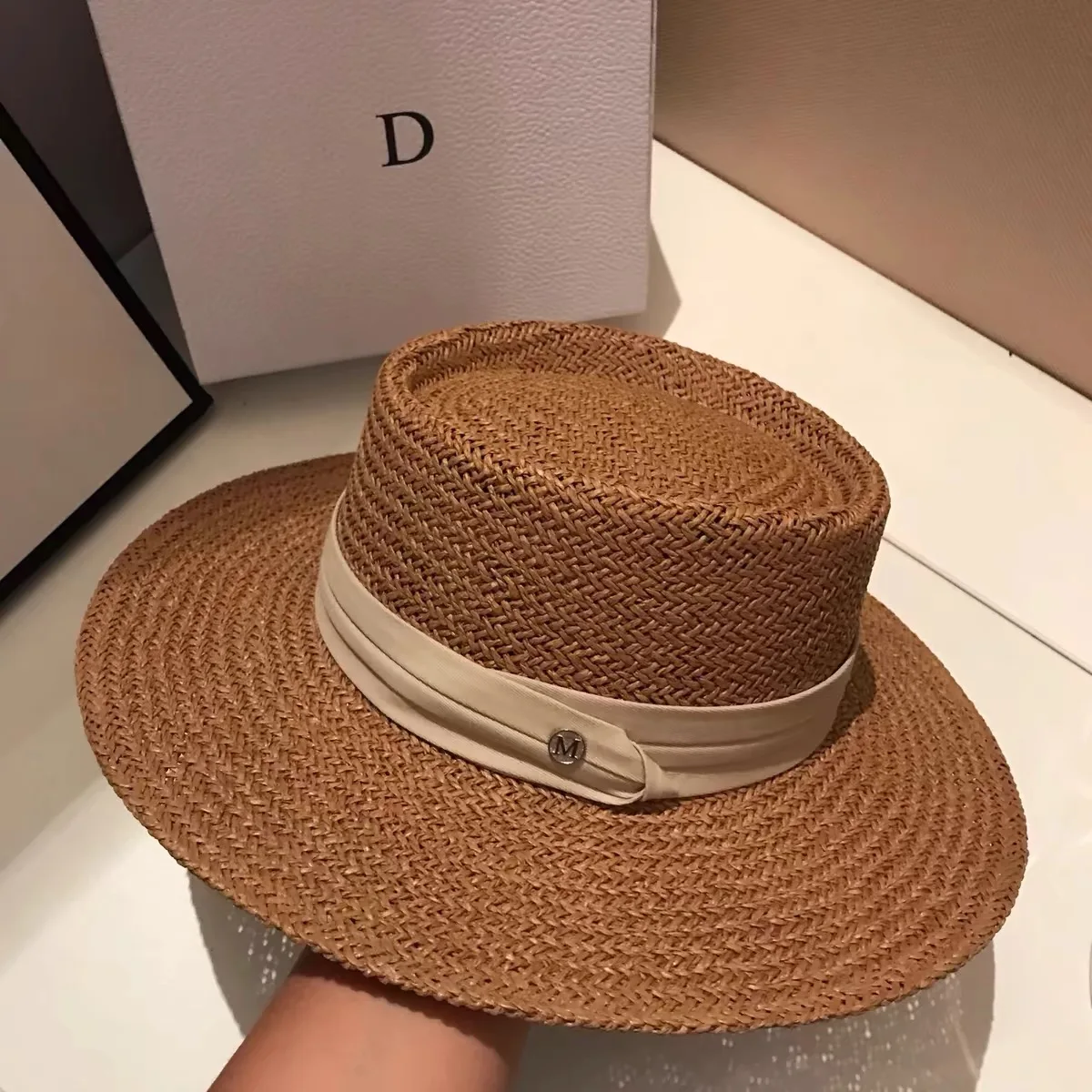 Summer Fashion Straw Sunshade Straw Hat Outdoor Vacation Concave Shape Big Eaf Sunscreen Gift Hat New Panama Jazz Hat