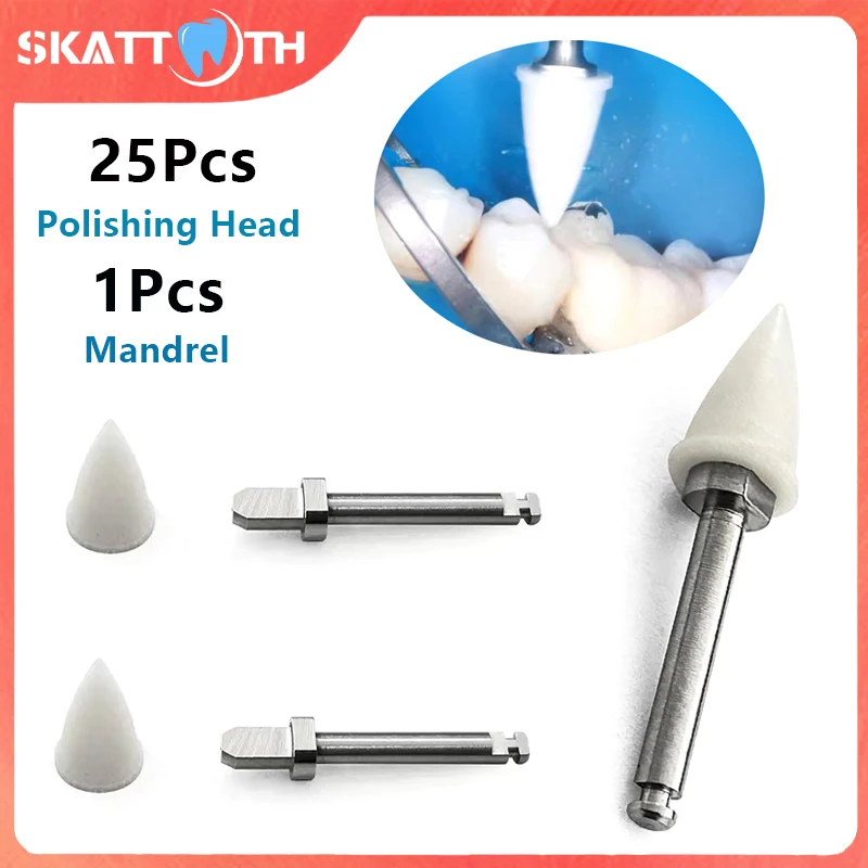 Dental Silicon Ion Polishing Head Composite Polish Kit With Mandrel Teeth Polisher For Low-Speed Machine Polishing Dentistry Lab