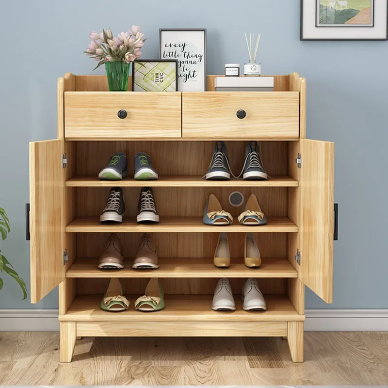 خزائن الأحذية الخشبية للمدخل الفاخرة الحديثة المنظم التقسيم خزائن الأحذية تخزين الشمال Zapatera contador Prateleiras