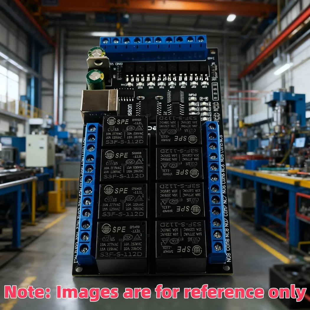 

PC USB IO Relay Module IOT DIY UART Serial Port Board Industrial-Grade AT Command Switch Extension Port 12V 24V UD85C08