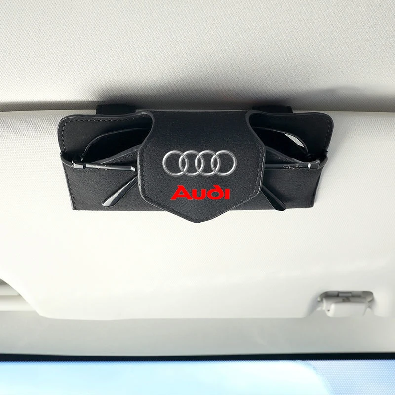 

Car Sun Visor Glasses Case Eyewear Storage Holder Accessories For Audi A3 A4 B5 B6 A3 8P 8V 8L A5 A6 C6 C5 A1 A7 A8 Q2 Q3 TT RS3