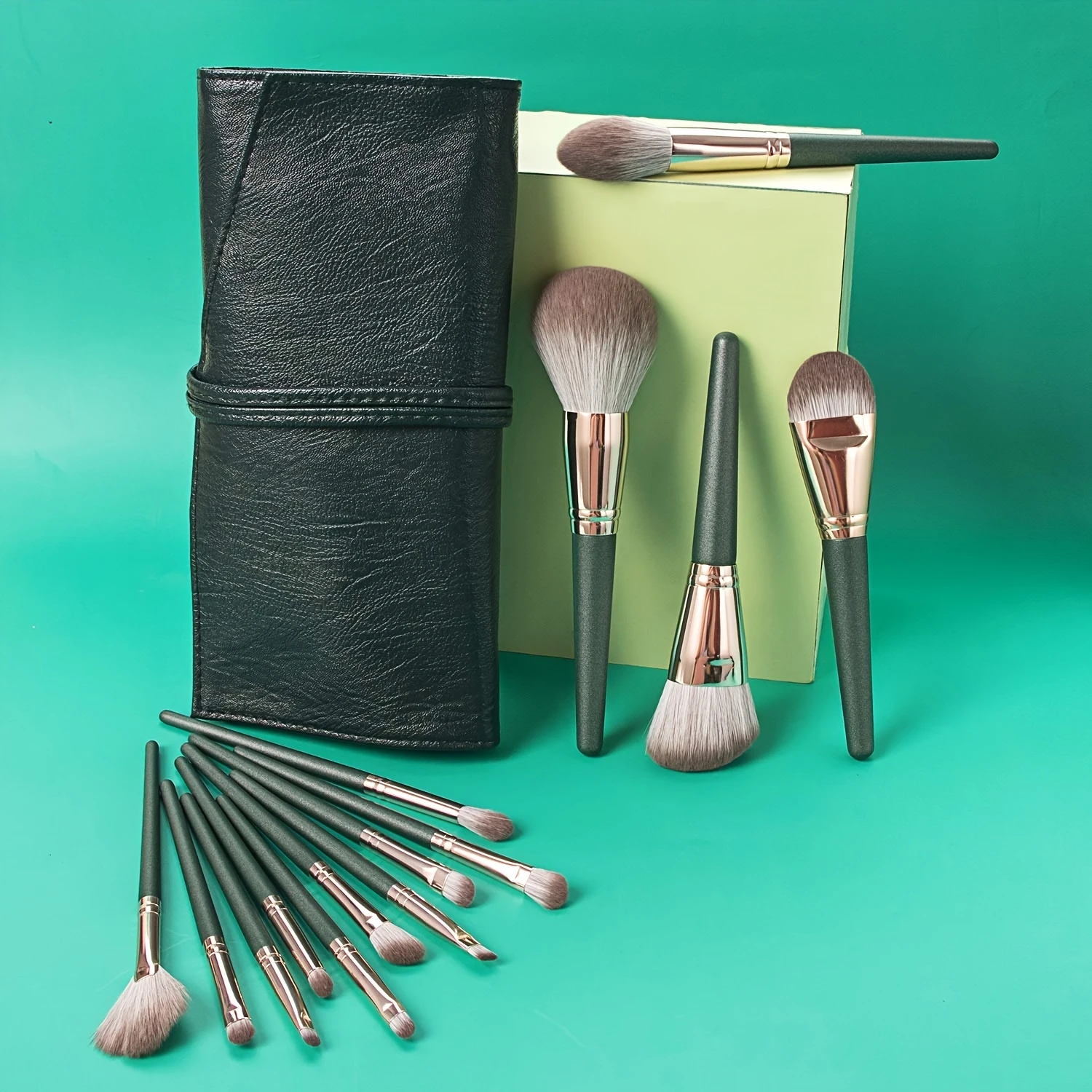 14pcs Makeup Brush Set Synthetic Makeup Brushes Travel Set With PU Bag Brochas de maquillaje Eyebrow mapping tool Brow Blush Bbl