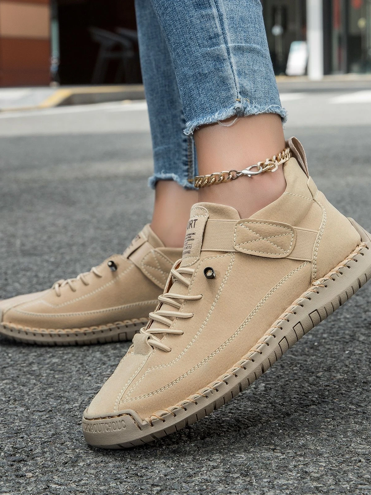 

Женские плоские боты ручной работы с мягкой подошвой Mom oes, осень-зима, повседневная кожаная лоскутная износостойкая резиновая подошва