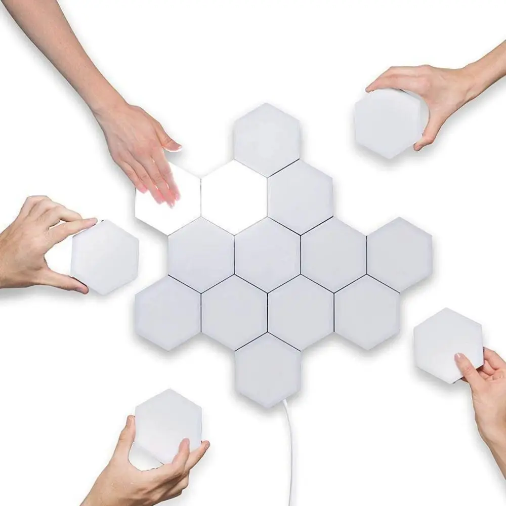 

Creative Honeycomb Touch Wall Lamp LED Magnetic Honeycomb Lights EU Adapter Splicing Night Lights Modular Assembly