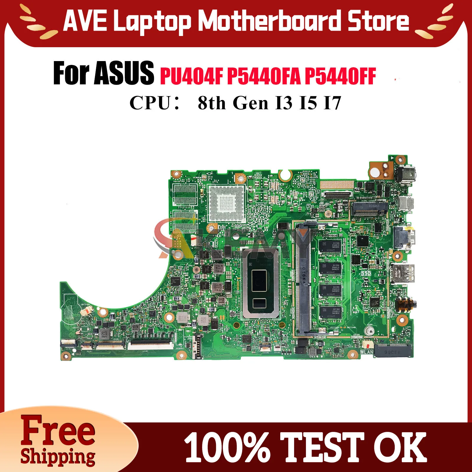 

P5440FA Laptop Motherboard For ASUS ProArt P5440FA P5440FF P5440F PU404F Notebook Mainboard With I3 I5 I7 CPU 100% tests OK stk