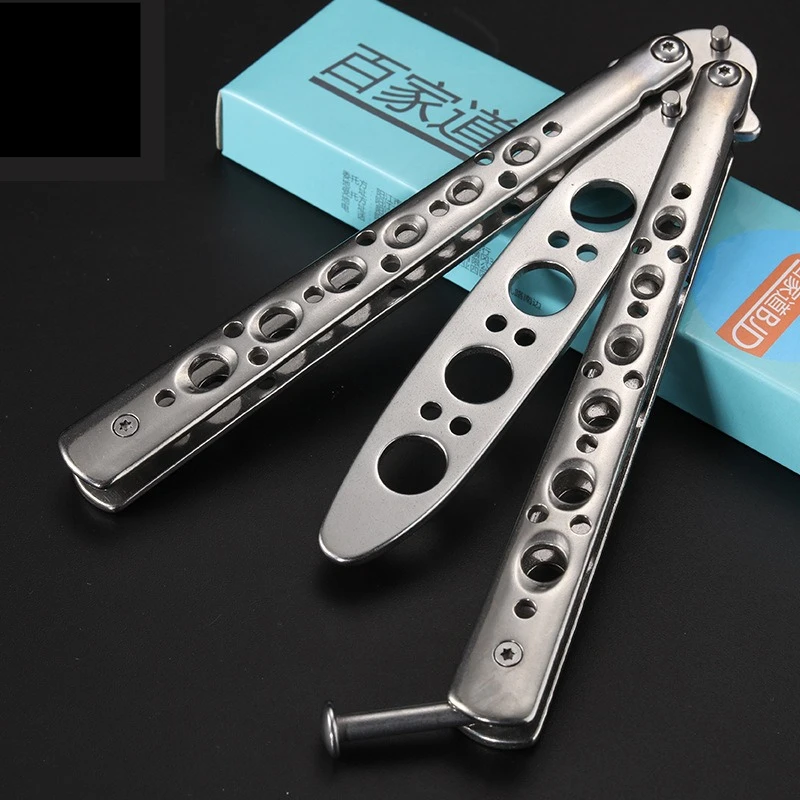 أداة تدريب على شكل فراشة قابلة للطي من الفولاذ المقاوم للصدأ للجيب، أداة غير مقطوعة للألعاب الخارجية وحركات اليد