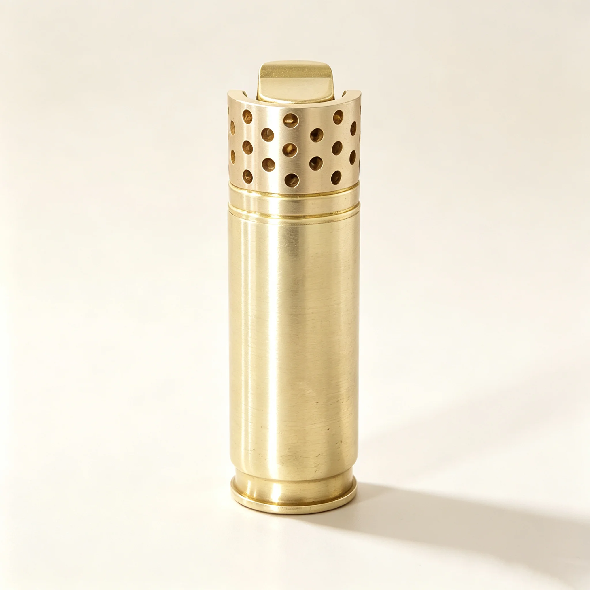Vintage Brass Shell Casing Trench Oil Lighter Windproof Refillable 26x85mm Retro Collectible Gift Men Dad Candle Camping 180g