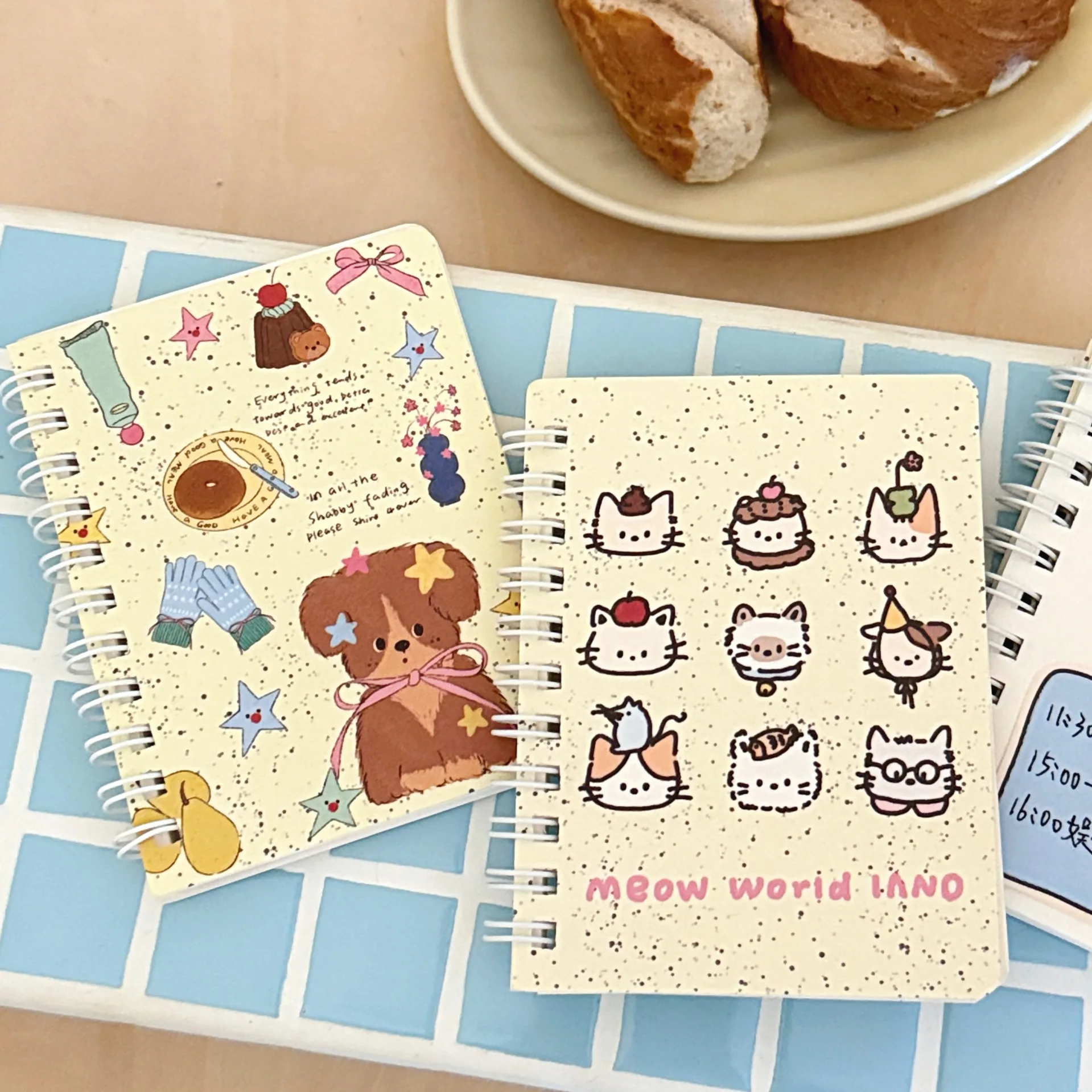 1/4 كتب لطيف الكرتون لطيف الحيوانات الأليفة لفائف دفتر المحمولة جيب دفتر A7 دفتر صغير طالب الإبداعية دفتر #3