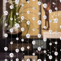 1m Long Crystal Bead Curtain Without Pendant Partition Door Curtains Beads Fashionable Trendy Bridal Decorative 32 Cut Side