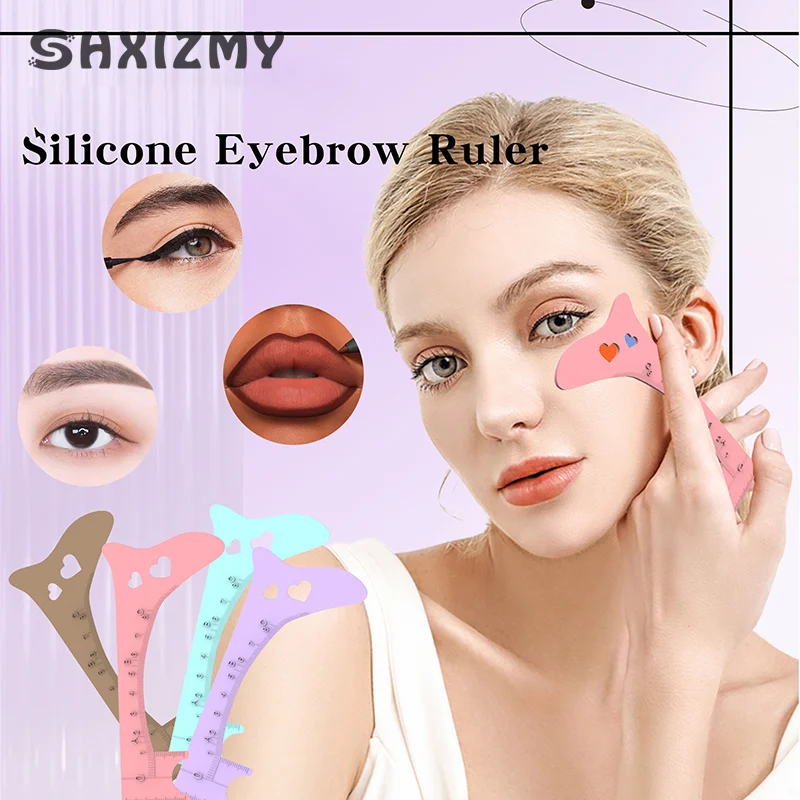 Beauty Ruler Reusable Lipstick Positioning Eyeliner Stencils Winged Tip Eyeliner Aid Eyebrow Stencil Multi-Purpose Makeup Tool