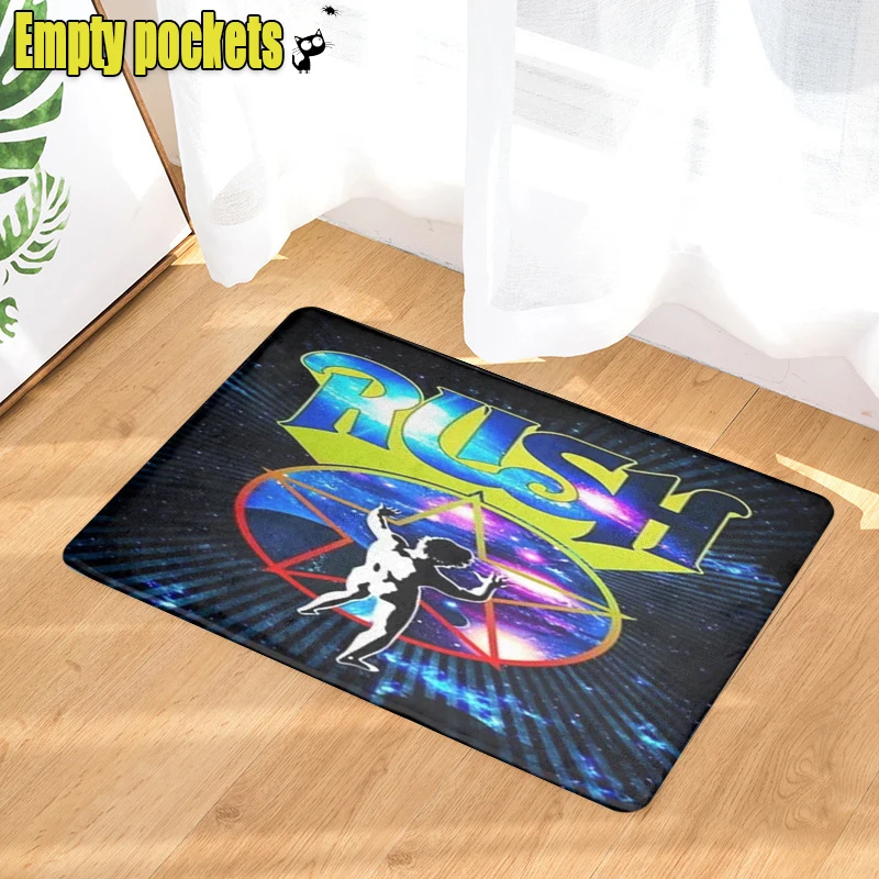 Rock Band Rush Doormat Decor Print Carpet Soft Flannel Non-Slip Doormat for Living Room Bedroom Bathroom Porch