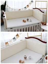 Baby Bed Bumper In The Crib Thick Soft Cot Protection Detachable Cradle Protector Children Room Decoration Allow Custom Size