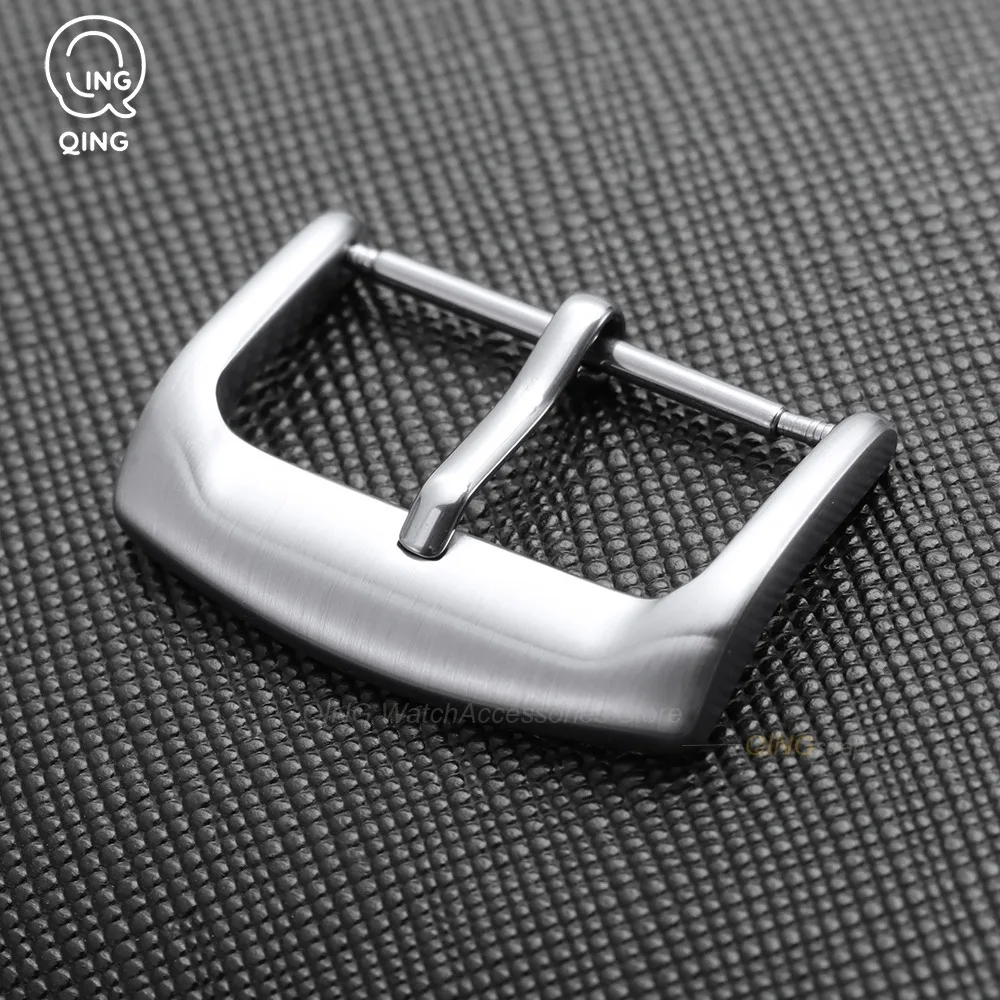 20mm 22mm High-Quality Stainless Steel Pin Buckle for Citizen for Seiko Watches Band Silver Black Replacement Clasps Accessories