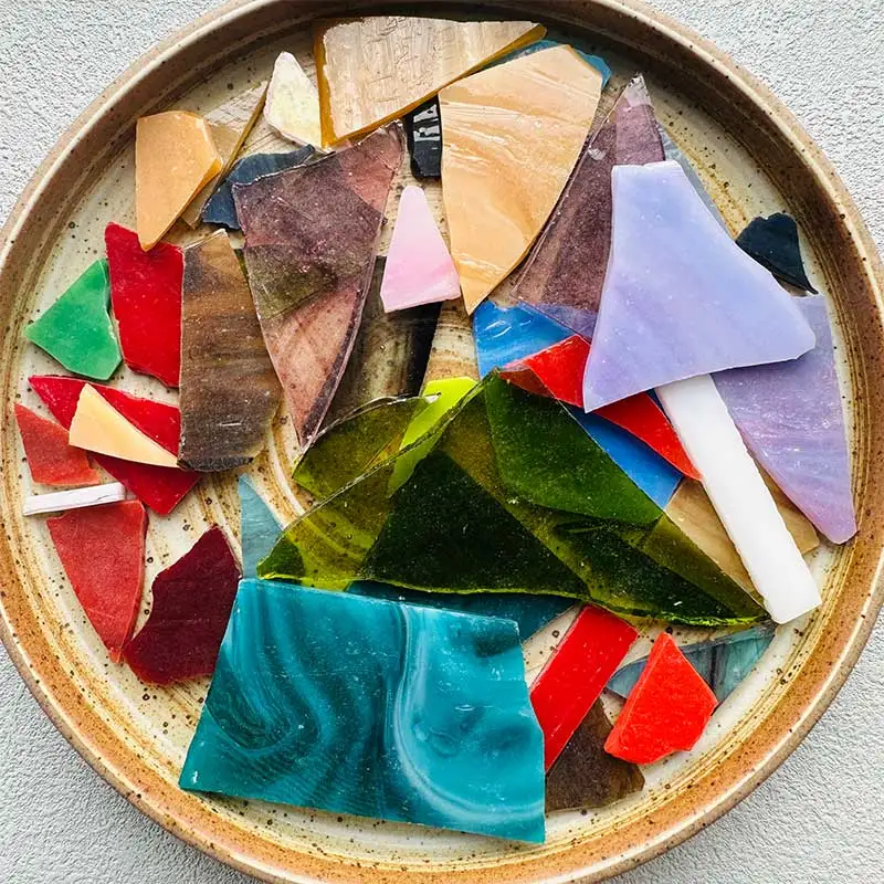 

100g/Lot Mosaic Tiles Stained Glass Mosaic DIY Handmade Coaster Mosaic Puzzle Making Art Wall Decoration Supplies Color arte 17