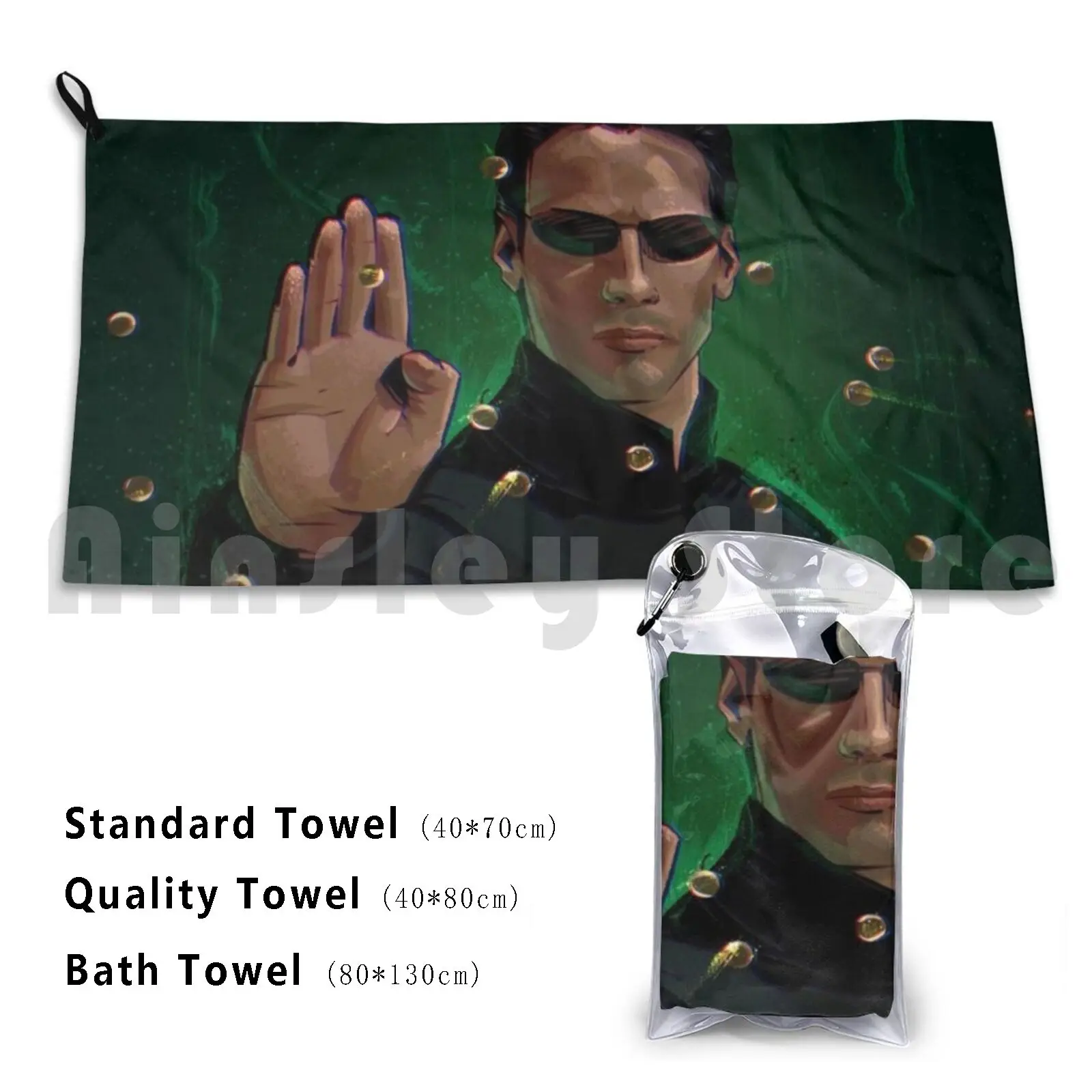 The Matrix Custom Towel Bath Towel Matrix The Matrix Neo Movie Morpheus Keanu Reeves Code Cool Red Pill