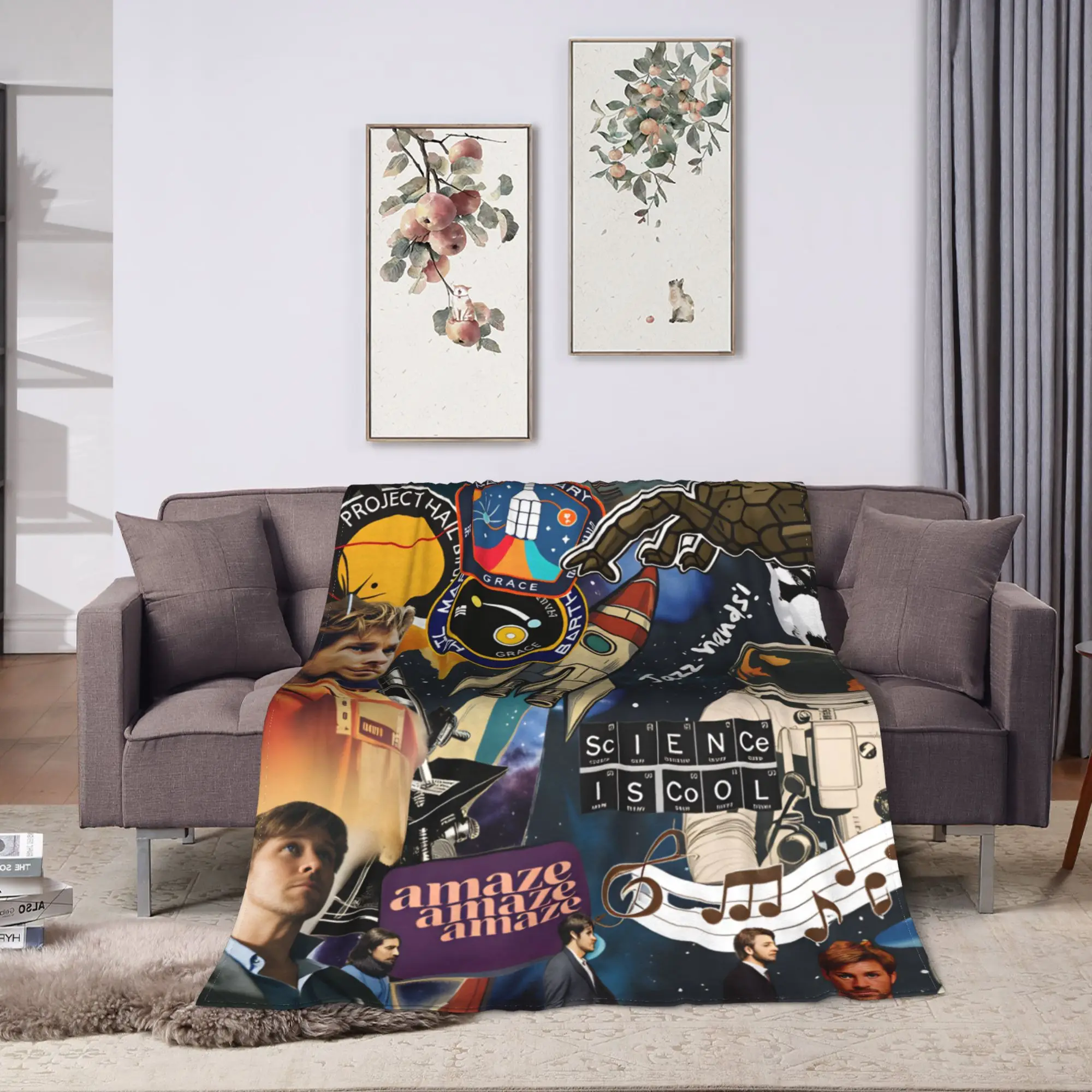 Project Hail Mary Flannel Blankets  Super Soft Bedding Throws for Home Decor Decorative Novelty Bedspread Sofa Bed Cover