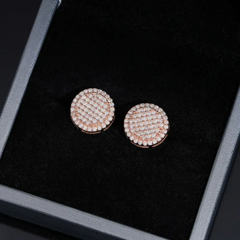 12mm Runde Hiphop Moissanit-Ohrringe mit Schraubverschluss, 925 Sterling Silber Herren Diamant-Ohrstecker, Rock-Schmuck, Testergeprüft mit GRA-Zertifikat, Geschenk – Detail 8