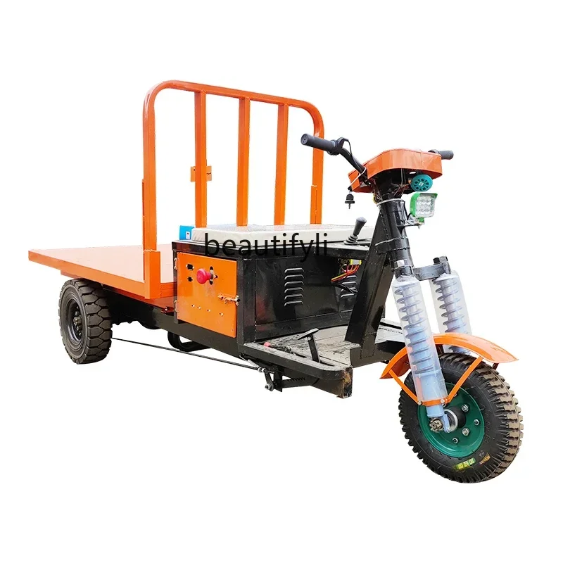 Electric vehicle large-capacity cargo pulling water battery tricycle handling electric flatbed truck