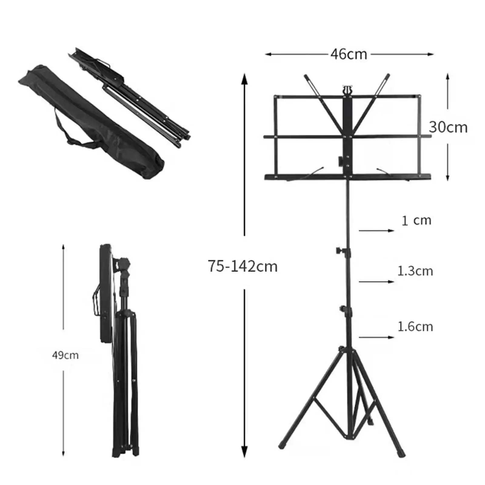 

Collapsible Sheet Book Stand Adjustable for Stage Performance