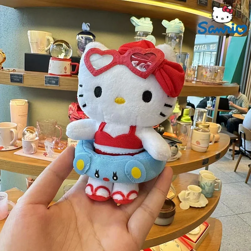 Sanrio Hello Kitty Plush Doll Keychain Pendant Cartoon Kt Cat Stuffed Plushies Key Ring Bag Accessories Girls Gift Kids Toys