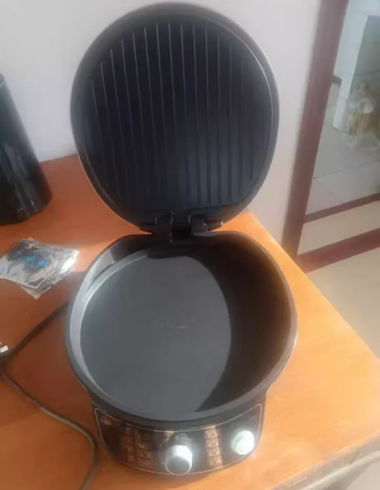 SUPOR-sartén eléctrica para hornear con calefacción de doble cara, actualización de 220V, máquina para hacer tortitas antiadherente para el hogar, ad para freír profundamente y agrandado