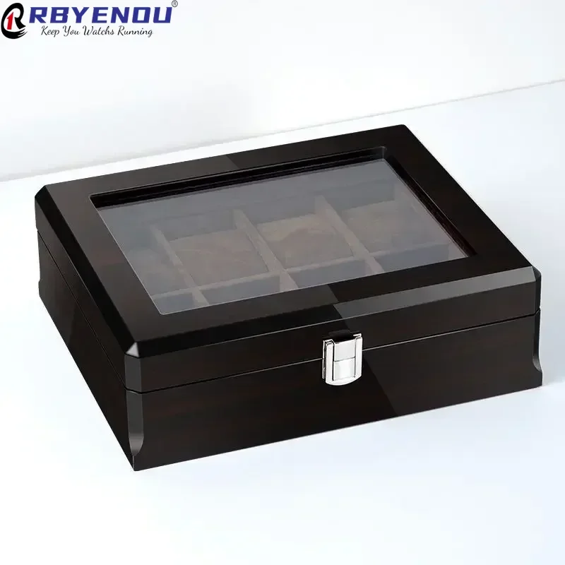 OEM Piano Baking Paint Watch Case Box Baking Varnish Ebony Grain Jewelry Display Storage Box Customizable Logo OEM