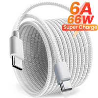 PD 66W Fast Charging 6A USB C to Type C Braided Cable For iPhone 15 15Plus 15Pro MAX iPad Macbook USB-C Data Cord 1M/1.5M/2M