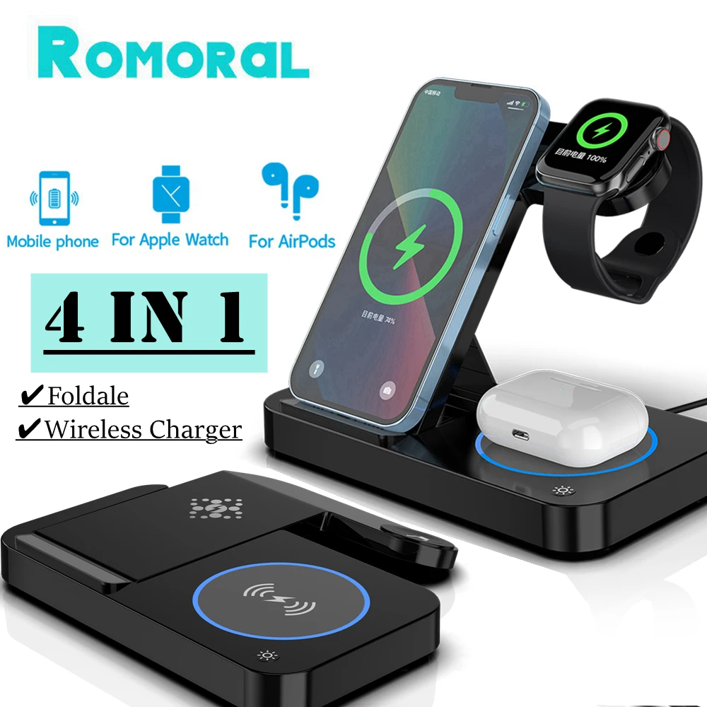 ไร้สาย Charger นาฬิกา Apple Fast แท่นชาร์จ Qi Induction สำหรับ iPhone 13 12 11 Airpods Pro Samsung s21