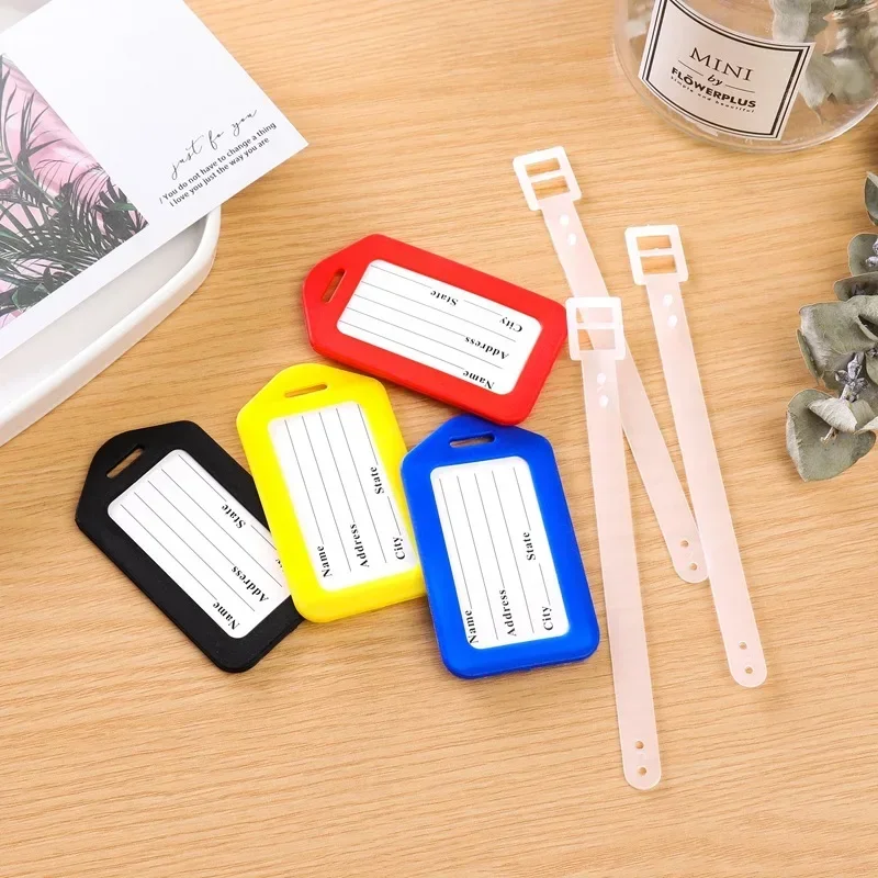 1/3PCS/Lot Women Men Plastic Luggage Tags Baggage Name Tags Suitcase Address Label Holder Travel Accessories