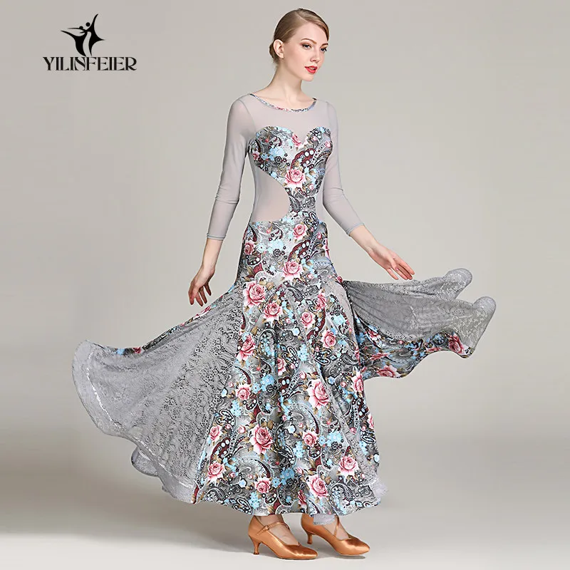 

2026 Woman New Modern Dance Dress Performance Costumes Ballroom Dance Competition Diamond Performance Dress 1860