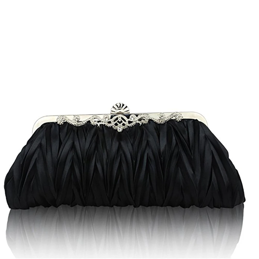 

Wrinkle Pleated Clutch Handbag Women Party Bag For Wedding Bridal Party Wedding Purses Evening Bag Shoulder Chain Wallet