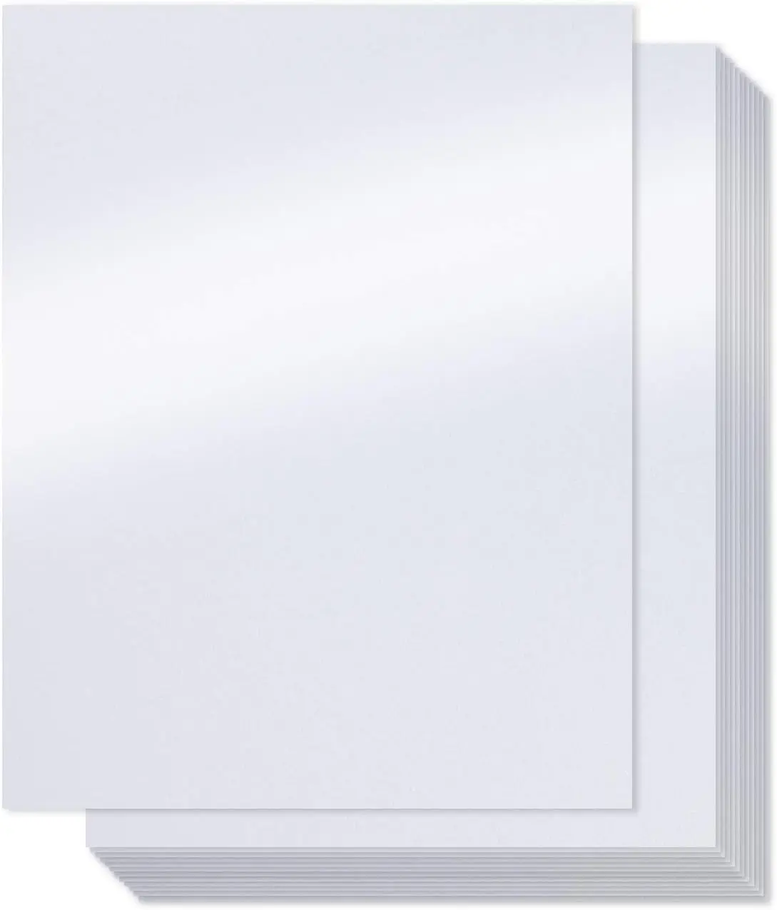 

Набор из 100 листов металлизированной белой мерцающей бумаги, плотность 92 фунта, двусторонняя, подходит для принтеров, для поделок и мероприятий