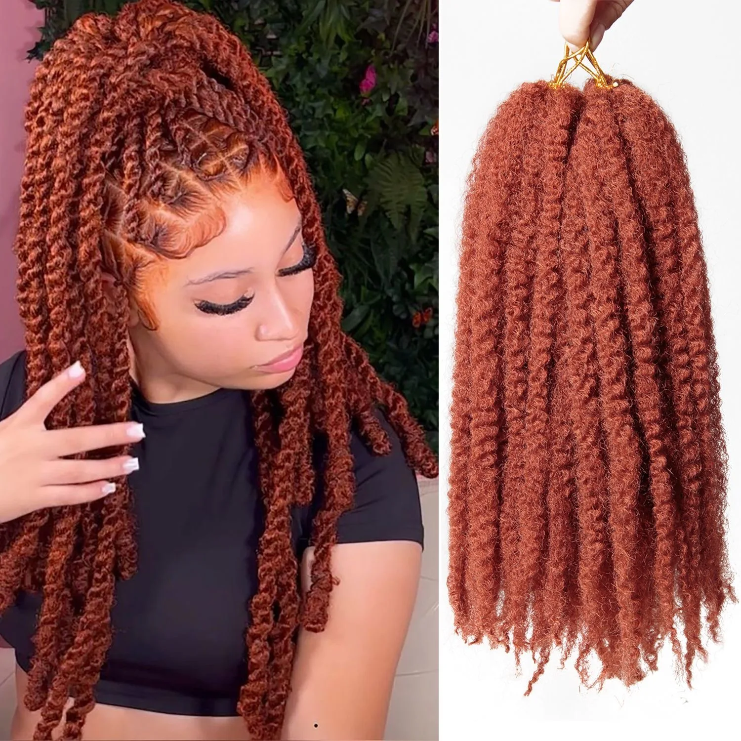 

Синтетические волосы для афрокосичек Afro Kinky Curly Marley Braids, объемные косички для африканских причесок, накладные пряди для женщин.