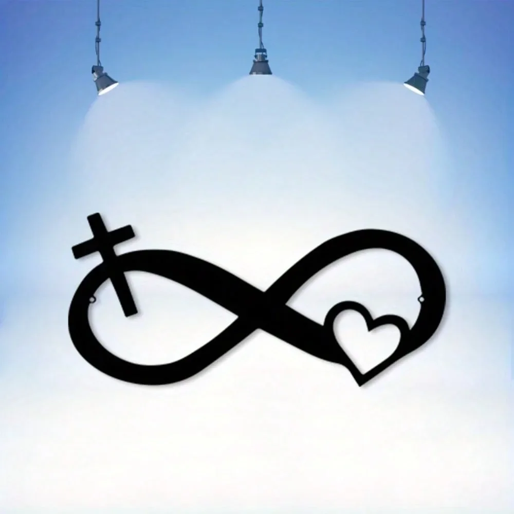 CIFBUY Iron Wall Art Vintage Infinity Cross Metal Christian Home Decor Minimalist Spiritual Religious Gift for Bedroom Entryway