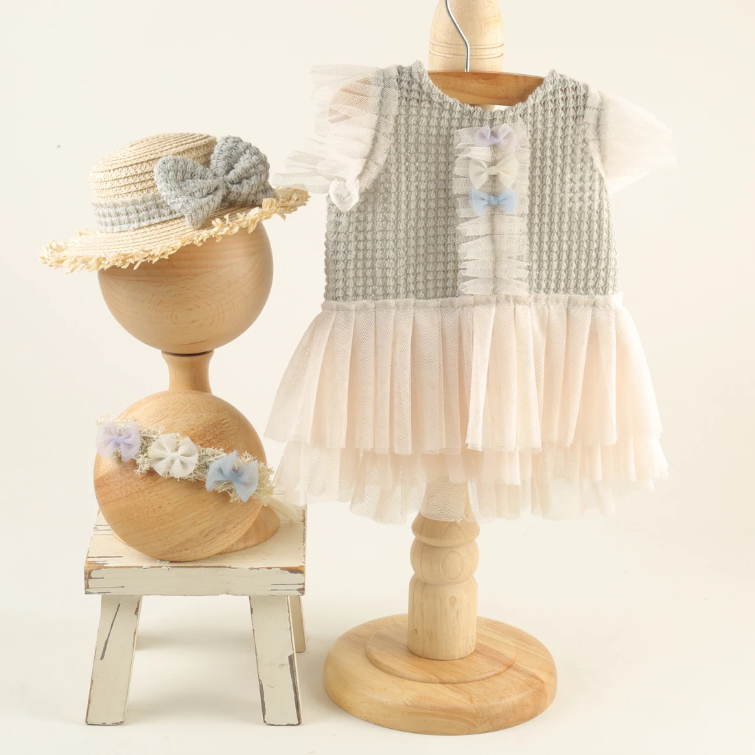 Newborn Baby Girl Lace Skirt Soft Fabric Infant Dress Photography Props Baby Outfit Sewing Accessory for Newborn Photography