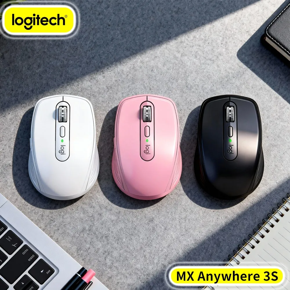 Logitech MX Anywhere 3S Creator Mouse - 8K DPI Darkfield, Hyper-Scroll, Silent Click, USB-C Quick Charge For Campus Design