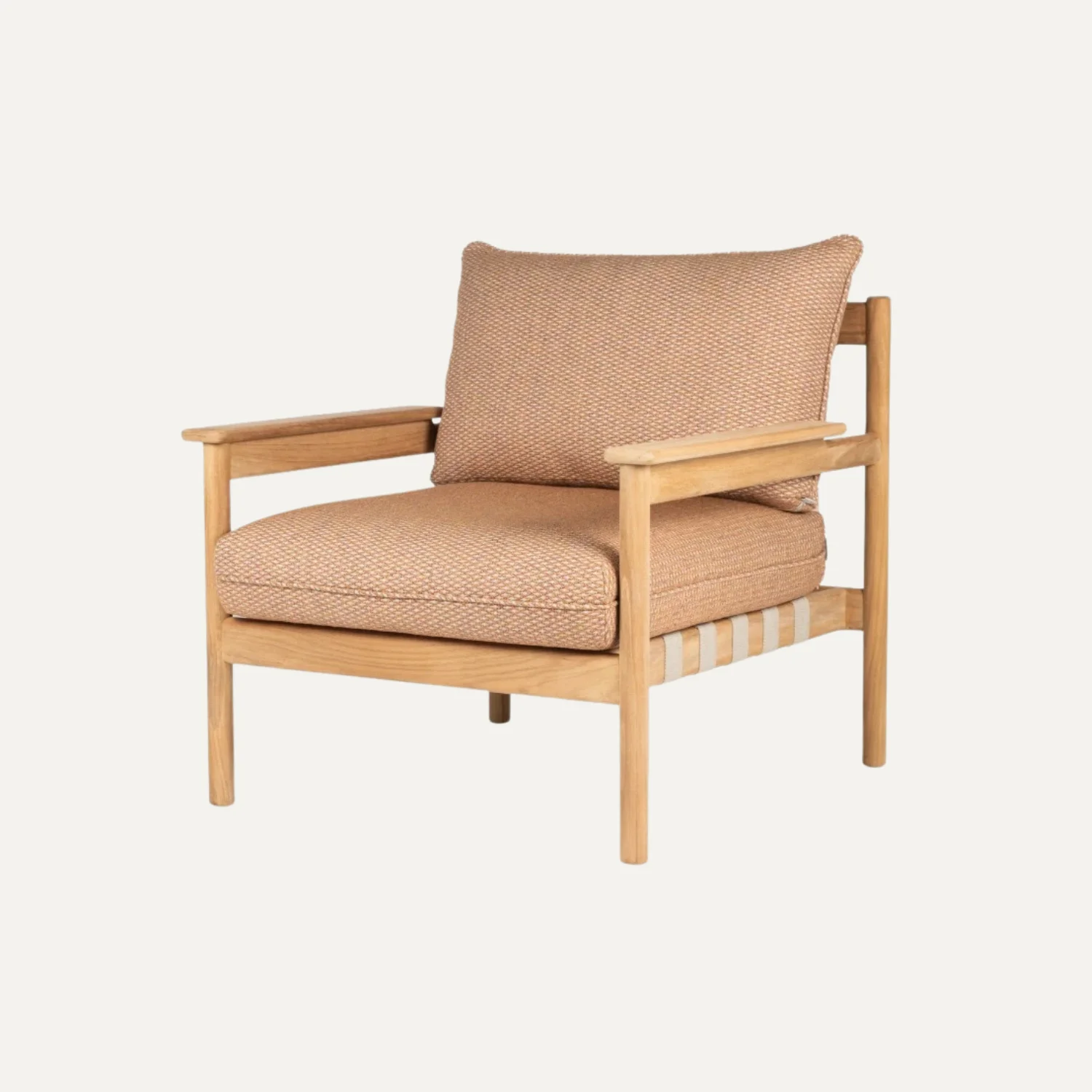 Modern Solid Teak Wood Eco-Friendly Chaise Lounge Chair Tilting Upholstered Fabric Cushion Tropical Design Home Furniture