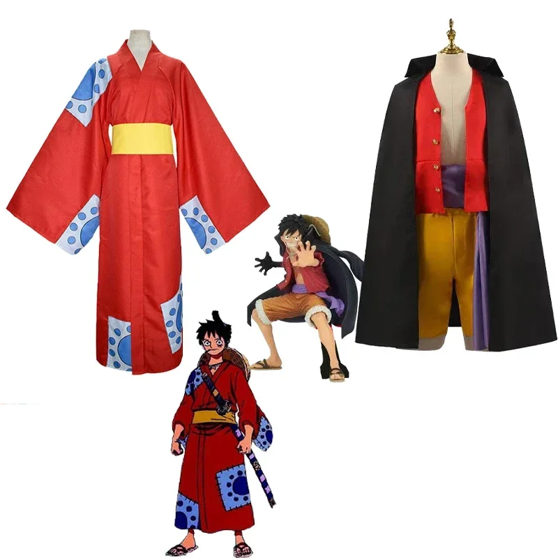 SN66 Anime One Piece Cosplay Costume Straw Hat Boy Country Monkey D. Luffy Clothes Christmas Party Carnival Adult Kids ShortsW&M