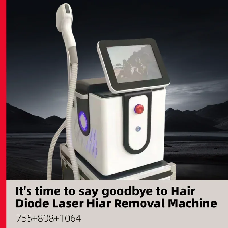 

3000W 10bar Soprano Ice Titanium 808nm Diode Laser Hair Removal Machine 755nm 808nm 1064nm Painless Epilator Face Body