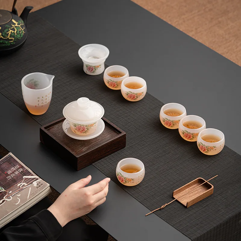 National Trend Creative Ice Glaze Decal Paper Kung Fu Tea Set High-end Gift Box Packaging for Home and Business Gifting