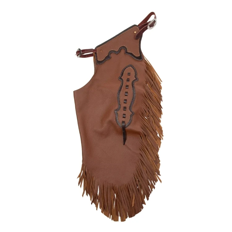 Western Style Genuine Leathr Riding Chaps Adjustable Buckle Waist Protective Equesterian Horse Riding Costume Accessories